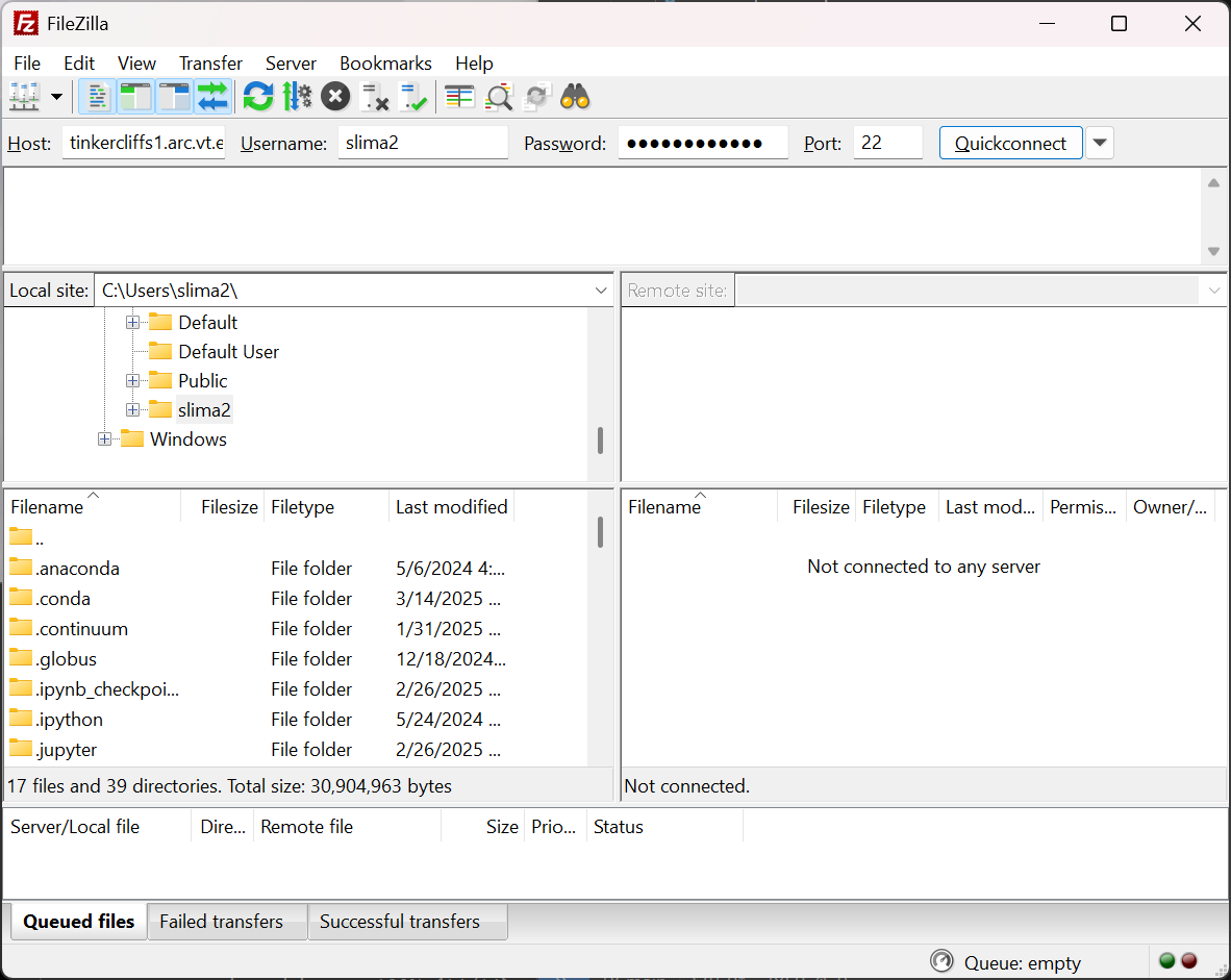 filezilla setup
